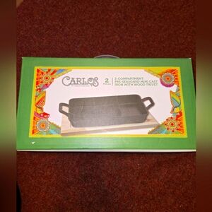 New!  Carlos Santana Cast Iron Dish With Serving Tray
